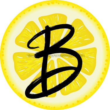 Personalized Lemon Sign Initial Monogram Decoe-4088-Dh-Custom 18 Wood Round B